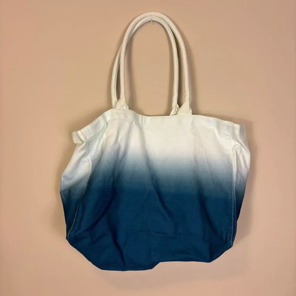 Athleta Blue Ombré Open Canvas Tote‎ Bag